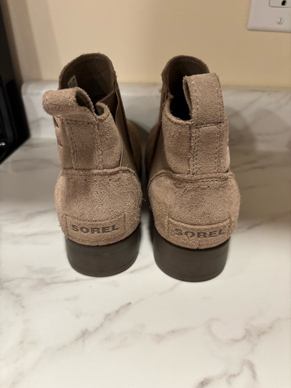 Sorel Emilie Chelsea Women's Suede Cattail Tan Ankle Boots I Size 4 - Picture 6 of 8